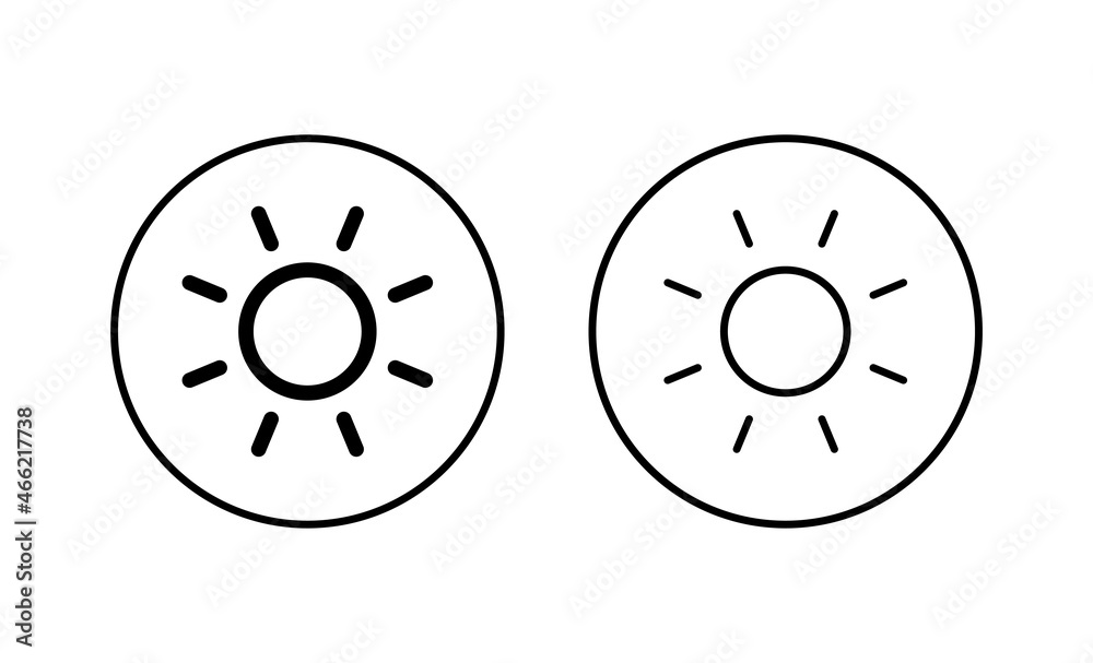 Sun icons set. Brightness sign and symbol Sun icons set. Brightness sign and symbol