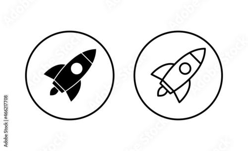 Rocket icons set. Startup sign and symbol. rocket launcher icon