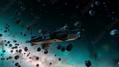 Wallpaper Mural Fighters go for the war mission. Spaceship flying through the incoming meteors. Torontodigital.ca