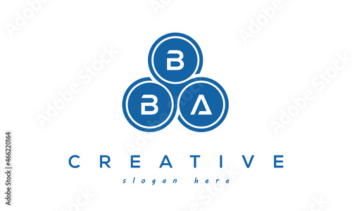 BBA creative circle three letters logo design with blue