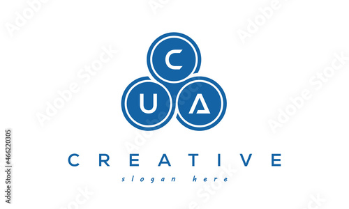 CUA creative circle three letters logo design with blue
