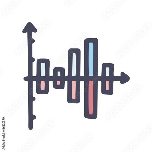 bar chart color vector doodle simple icon