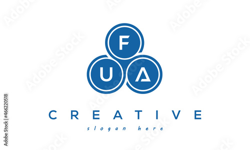 FUA creative circle three letters logo design with blue photo