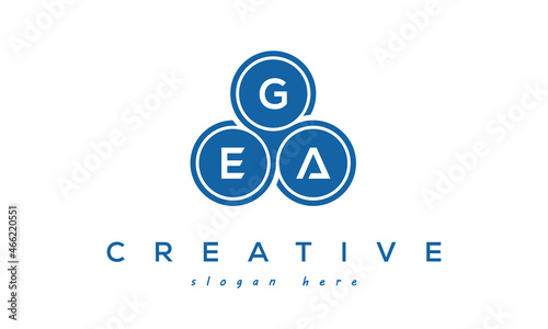 GEA creative circle three letters logo design with blue