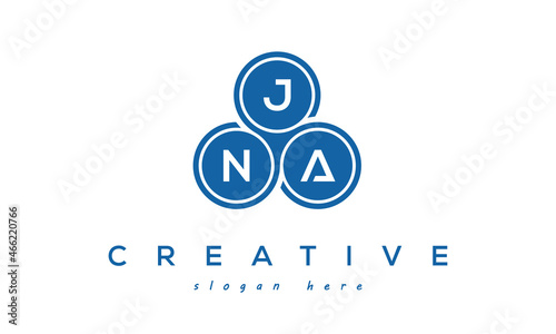 JNA creative circle three letters logo design with blue photo