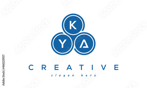 KYA creative circle three letters logo design with blue photo