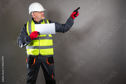 Builder on a dark backgroun...