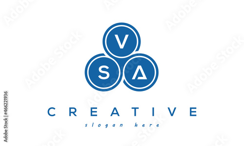 VSA creative circle three letters logo design with blue photo