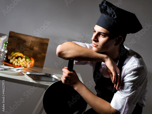 Man cook is thinking about ...