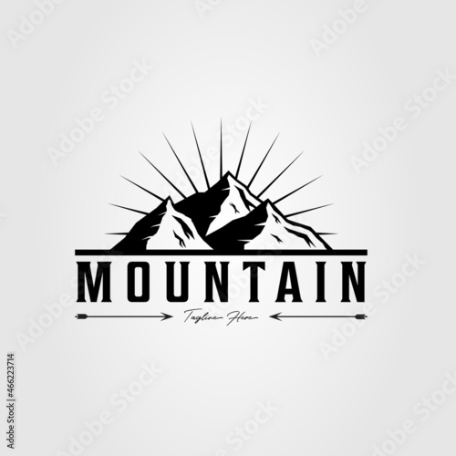 three stunning mountain landscape logo vector illustration design