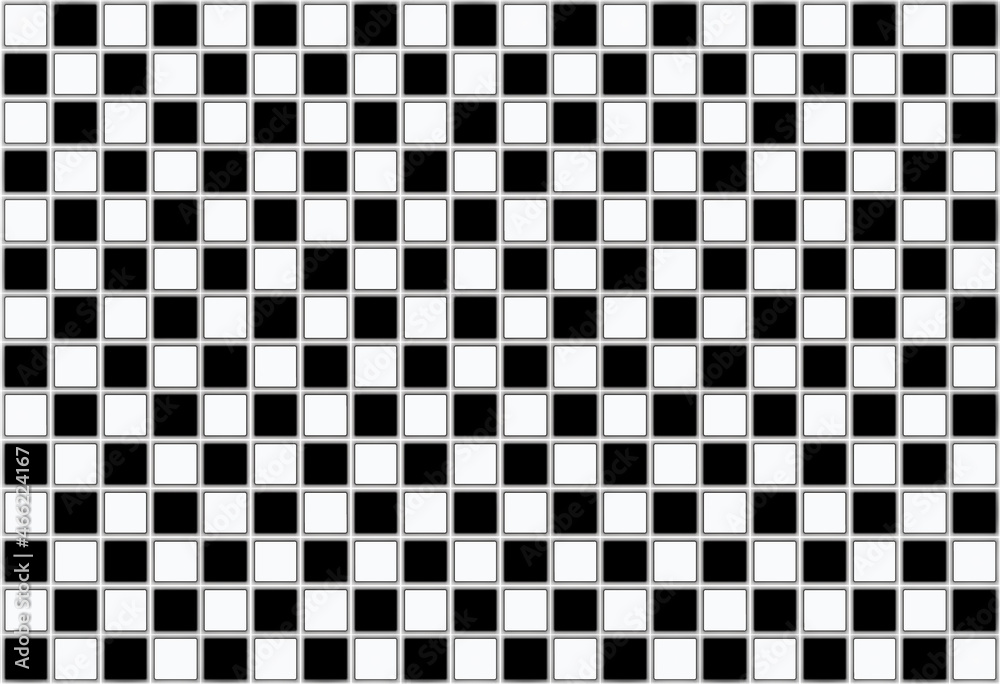 Fototapeta premium Black and white effect square pattern background.