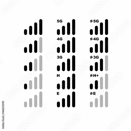 Phone signal icon set. 