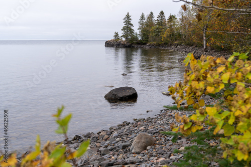 Lake Superior shoreline in Minnesota during fall