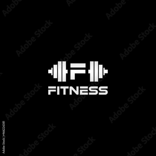 stock design vector initial letter F fitness icon logo template
