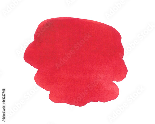 Red watercolor brush stroke abstract shape for decoration. Suitable for the design of icons and avatars, covers, posts in social networks, for packaging, typography, websites.
