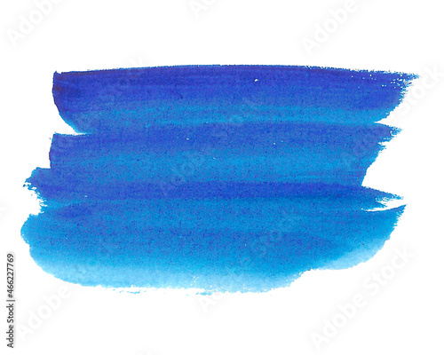 Blue watercolor brush stroke abstract shape for decoration. Suitable for the design of icons and avatars, covers, posts in social networks, for packaging, typography, websites.