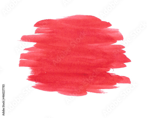 Red watercolor brush stroke abstract shape for decoration. Suitable for the design of icons and avatars, covers, posts in social networks, for packaging, typography, websites.
