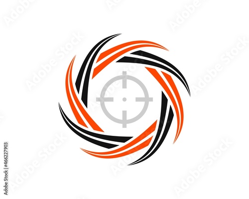 Abstract circular vortex with sniper symbol inside