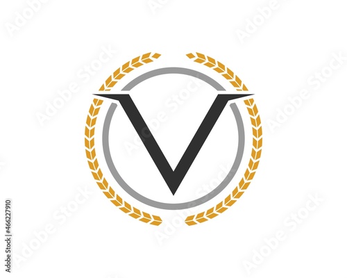 Circular wheat with V letter initial inside