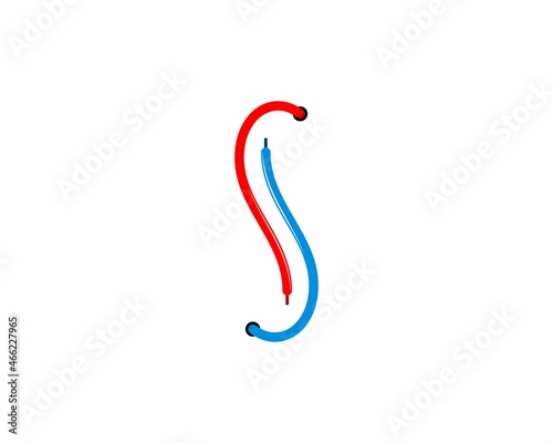 S Letter with shoelace vector logo