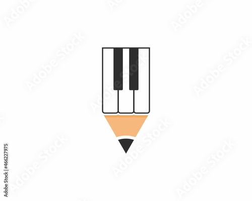 Combination pencil with piano tuts logo