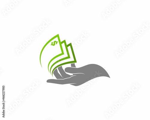 Hands receiving money illustration