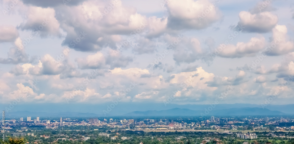 The Aerial Panorama View of Chiang Mai City with The Aerial Panorama View of Chiang Mai City with