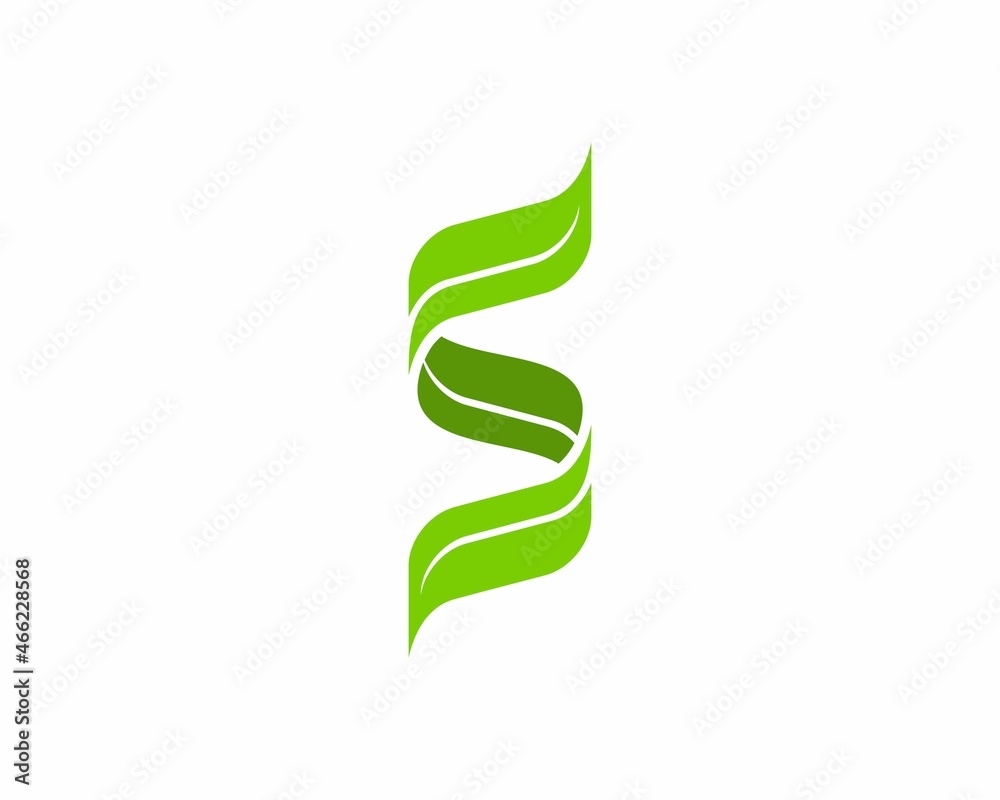 Green leaves forming S Letter logo Green leaves forming S Letter logo