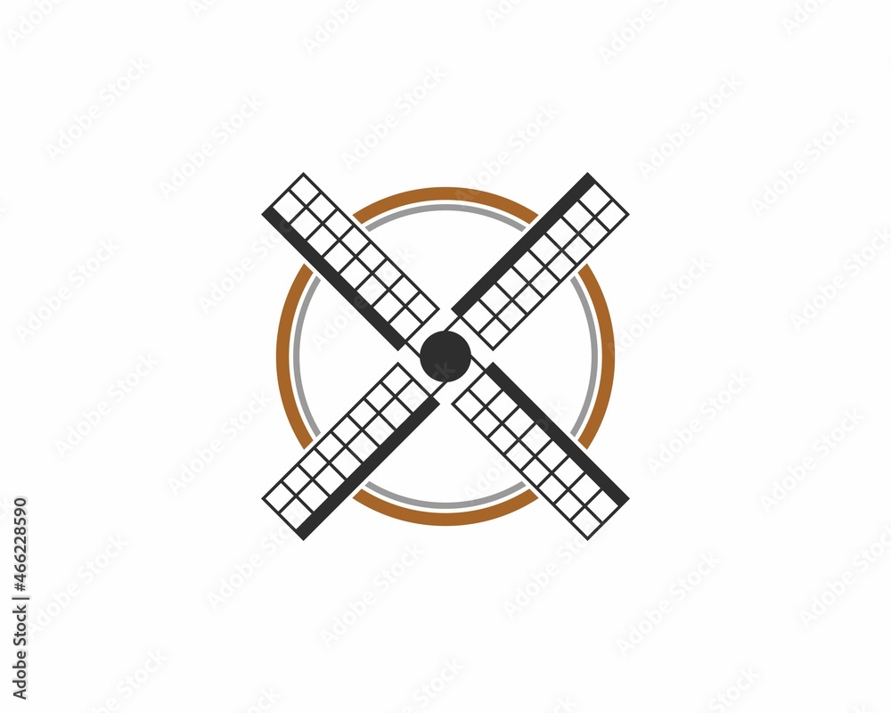 Windmill blade in the circle logo