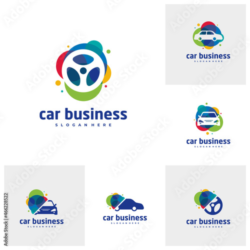 Set of Car paint logo vector template, Creative Car logo design concepts
