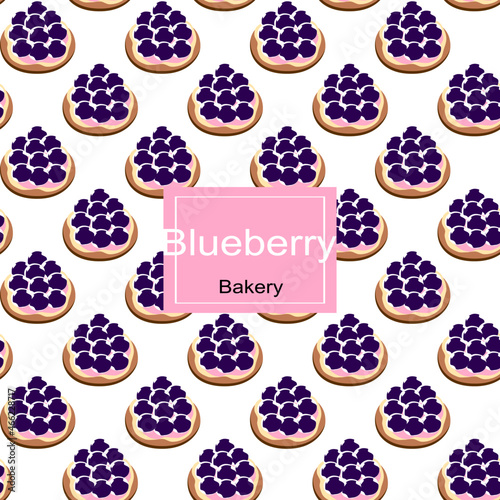seamless pattern with berries pie food vector illustration