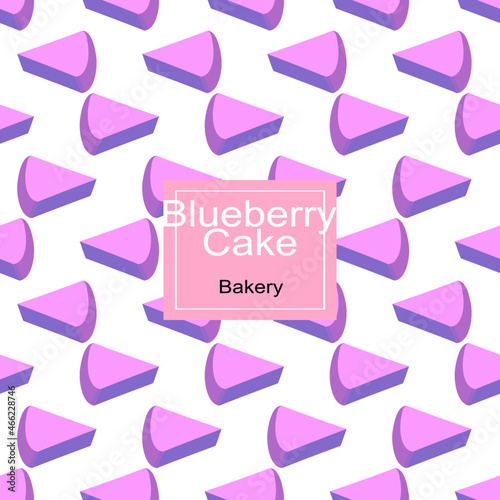 blueberry cake food vector pattern