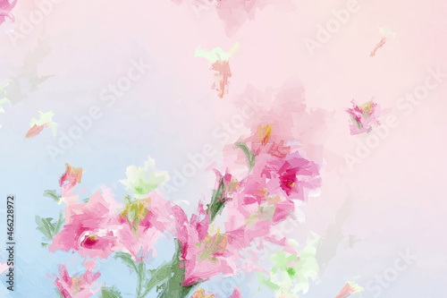 Beautiful abstract oil painting flower bouquet illustration © yang