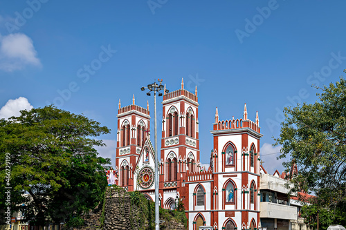 Basilica of the Sacred Heart of Jesus church situated on the south boulevard of Pondicherry, India, is an specimen of Gothic architecture. photo