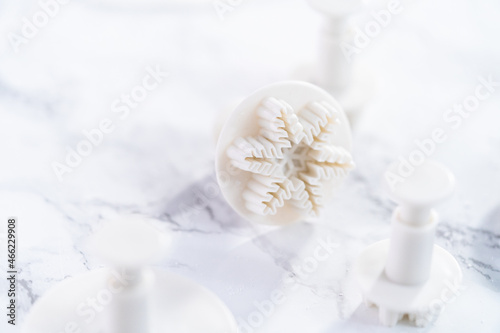 Fondant snowflake shapes