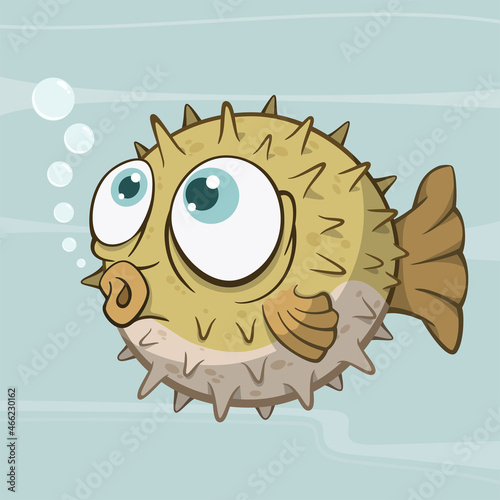 cartoon puffer fish fugu