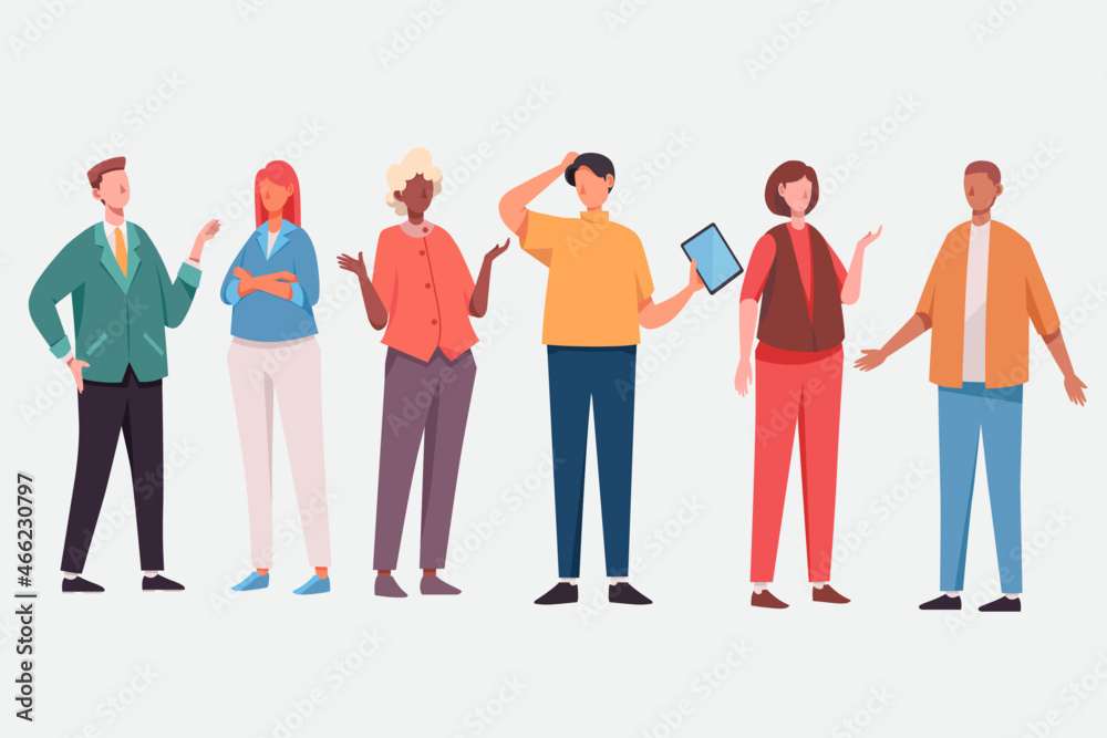 Fototapeta premium group of people in poses conversation business