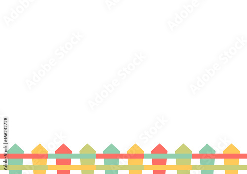 colorful fence background in bright colors on white background