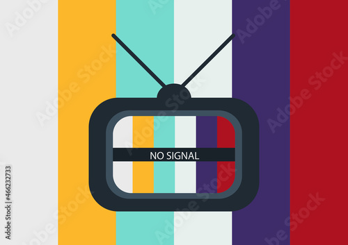 no signal tv with colorful background