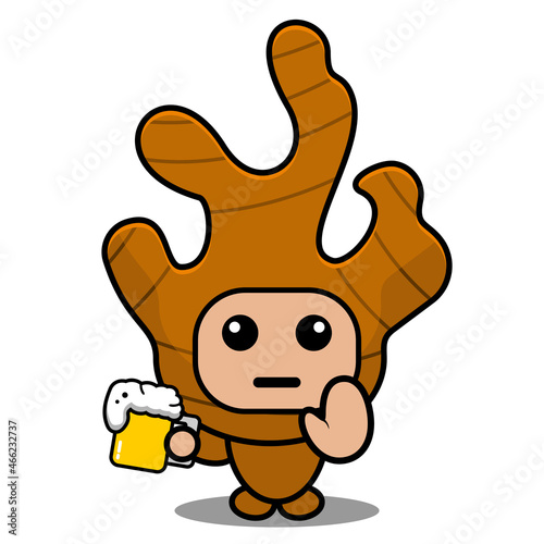 vector cartoon character cute ginger spice mascot costume stop drinking beer