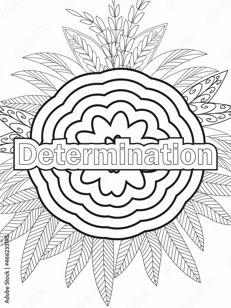 Inspirational Words Coloring page. Vector illustration.