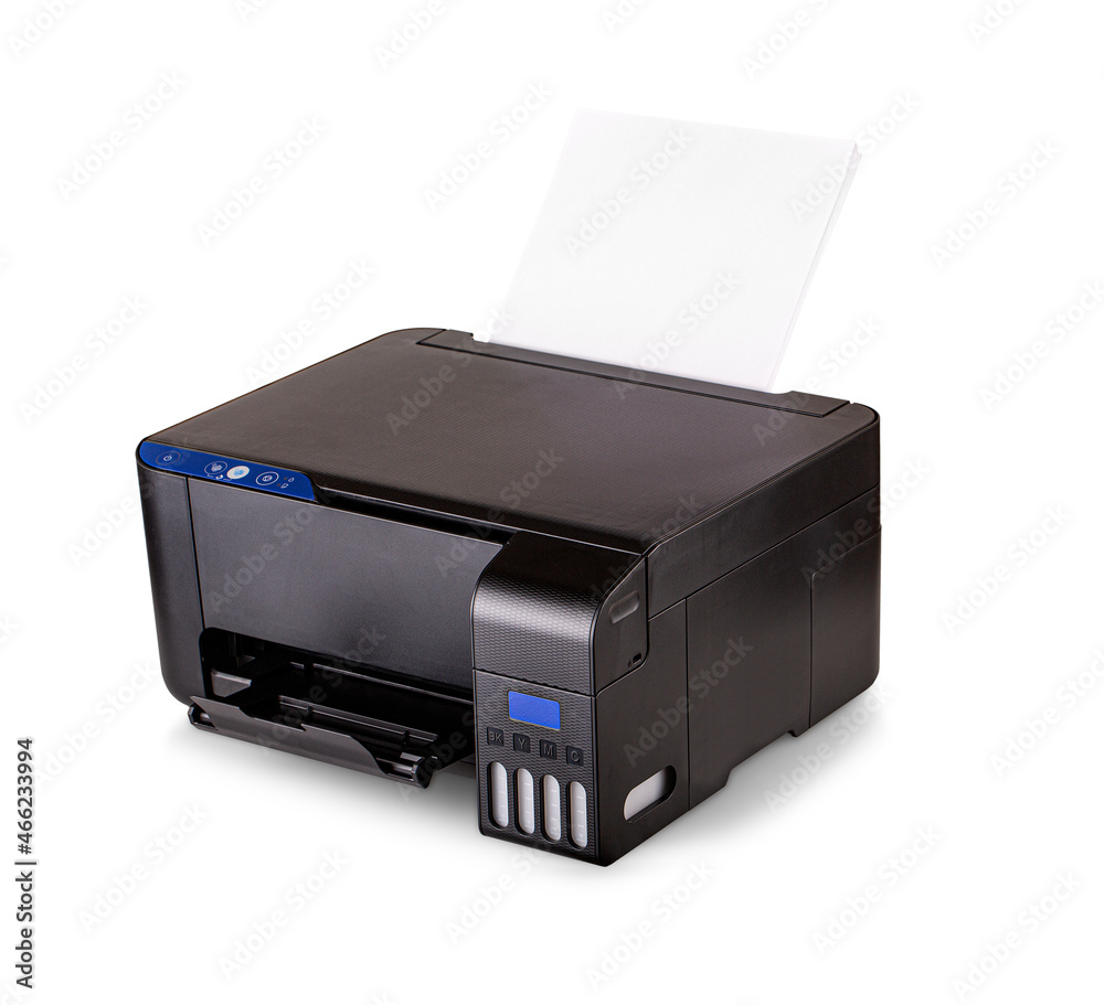 modern compact colore home printer isolated on white background modern compact colore home printer isolated on white background