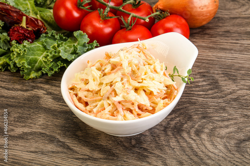 Vegetarian Cole slaw salad with cabbage