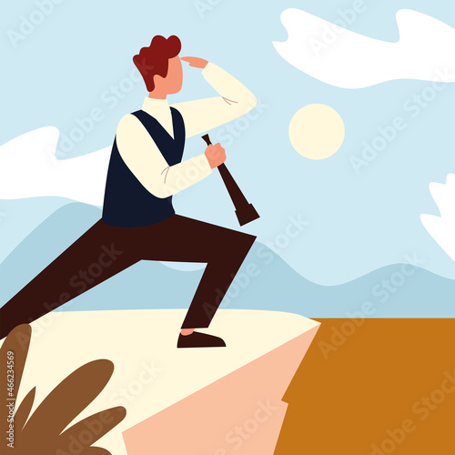 man looking a the distance