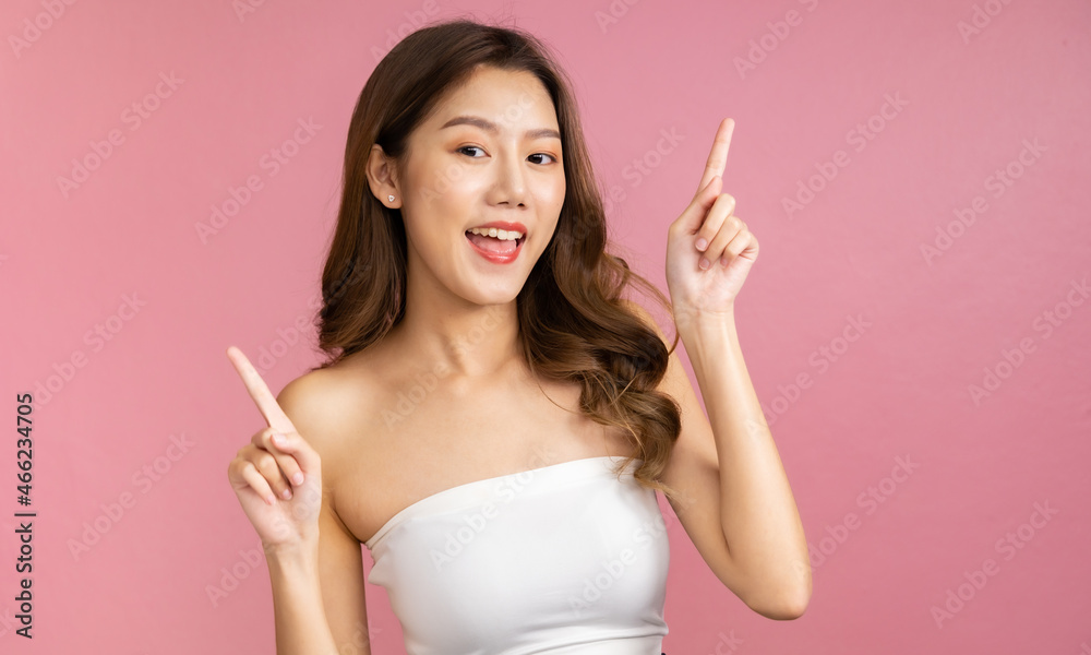 Beautiful Young Asian Woman short hair with Clean Fresh Skin. Face care, Facial treatment, Cosmetology, beauty and healthy skin and cosmetic ideas concept. Beautiful Young Asian Woman short hair with Clean Fresh Skin. Face care, Facial treatment, Cosmetology, beauty and healthy skin and cosmetic ideas concept.