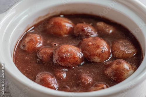 Korean sweet red bean porridge, Danpat juk photo