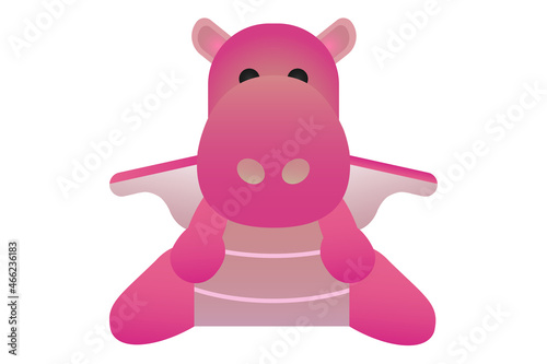 Little pink dragon, vector image, magic dragon