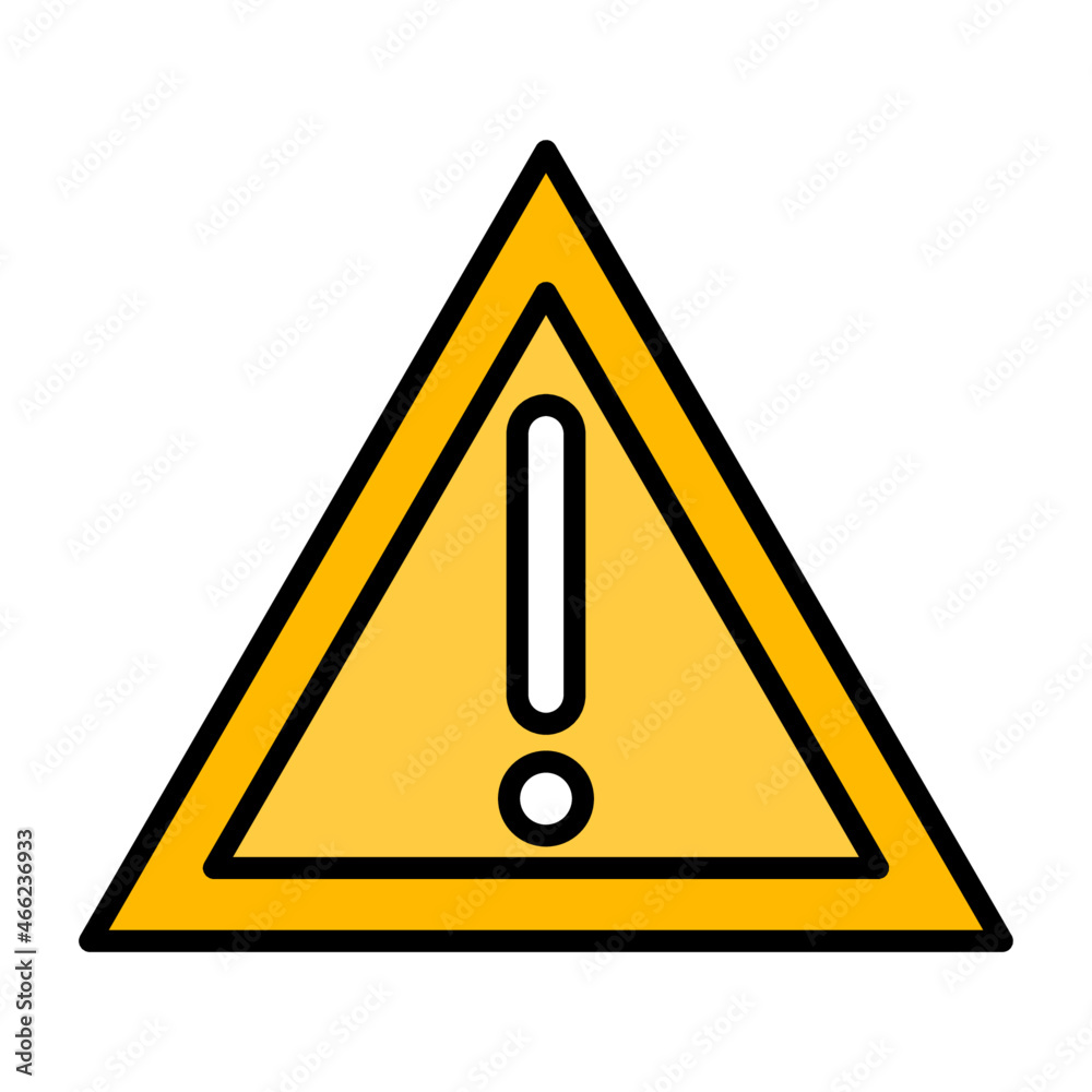 Hazard warning attention sign with exclamation mark symbol. Warning icon. The attention icon. Danger symbol. Flat Vector illustration. Attention sign icon. Warning icon. Hazard warning attention sign with exclamation mark symbol. Warning icon. The attention icon. Danger symbol. Flat Vector illustration. Attention sign icon. Warning icon.