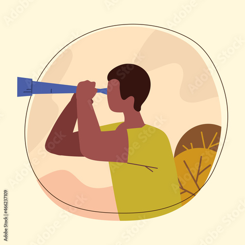 man looking for future