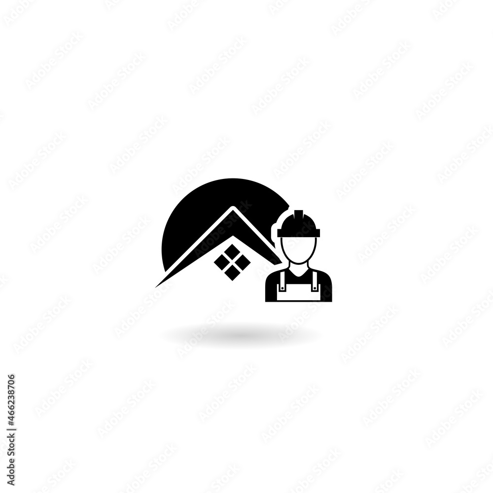 Home repair logo with shadow
